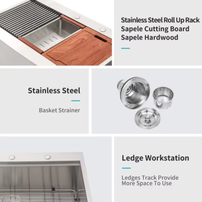 อ่างล้างจานครัวแบบฟาร์มเฮาส์ขน - Commercial Kitchen บทวิจารณ์และราคา
